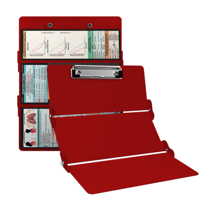 WhiteCoat Clipboard® Trifold - Red Respiratory Therapy Edition